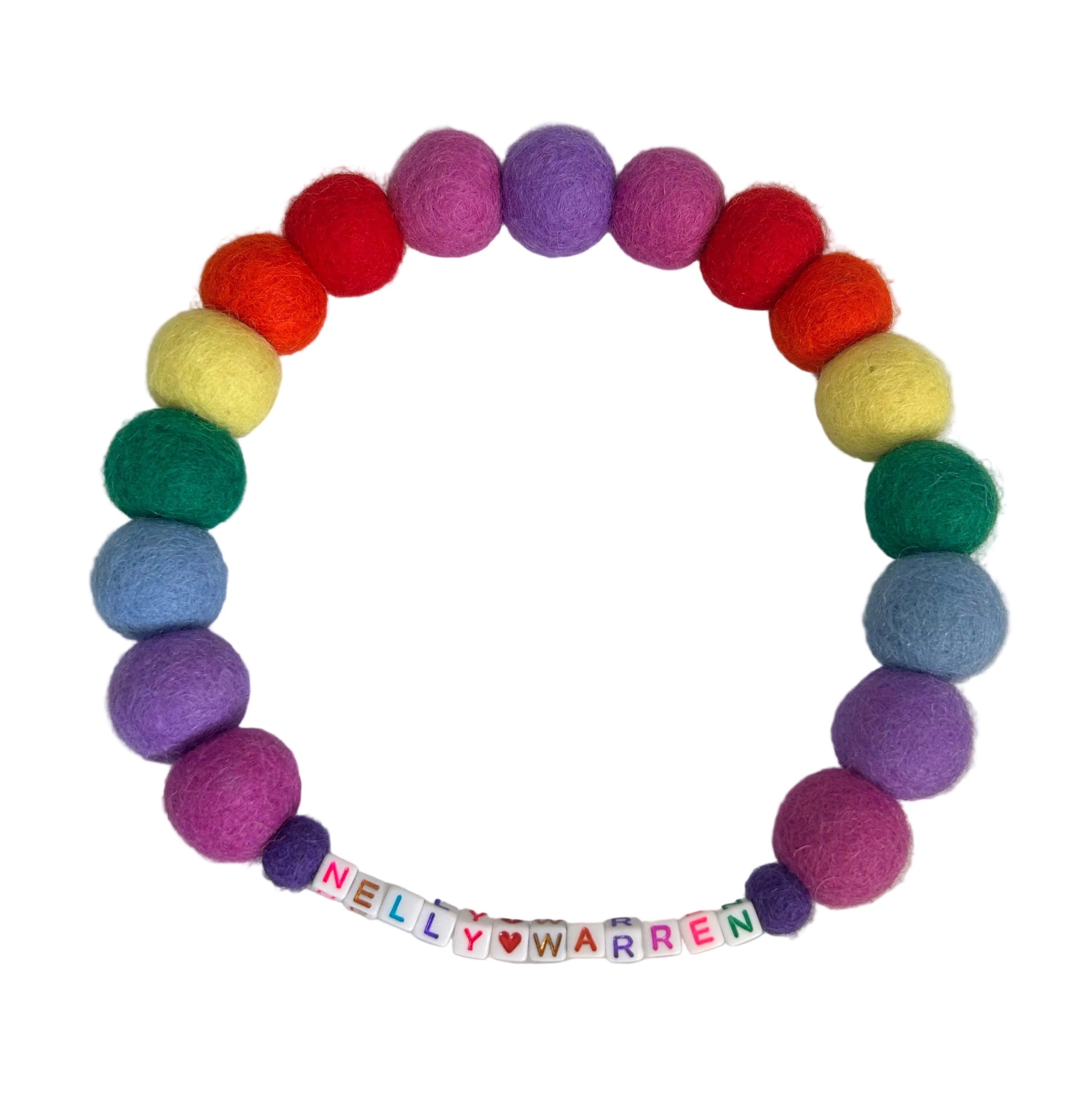 Collar para perro con pompones personalizados - Bolas de 2 cm arcoíris brillantes