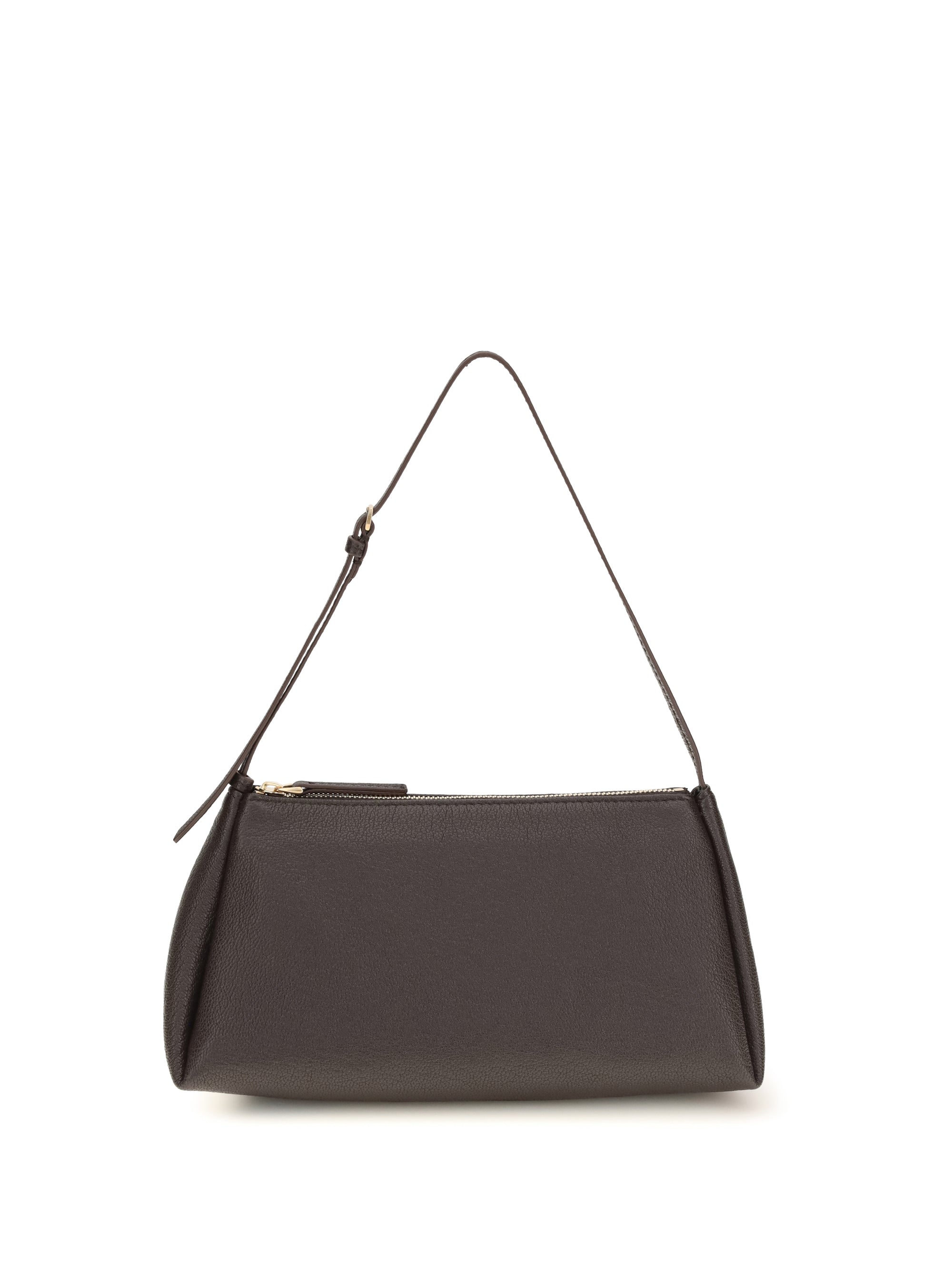 Calvin Klein Pebbled Calf Leather Shoulder Bag — Brown