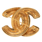 Gold Plated CC Quilted Brooch
