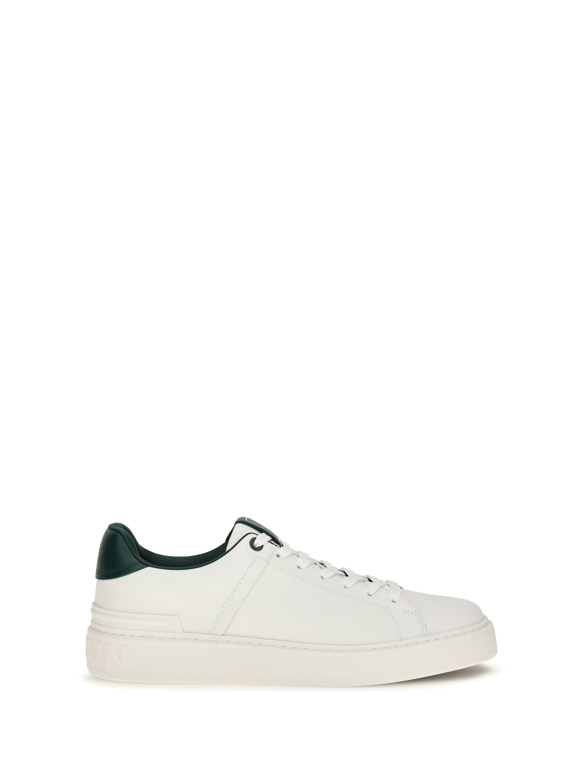 Balmain Leather Low-Top Sneakers — White