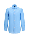 Finamore Striped Egyptian Cotton Shirt — Blue