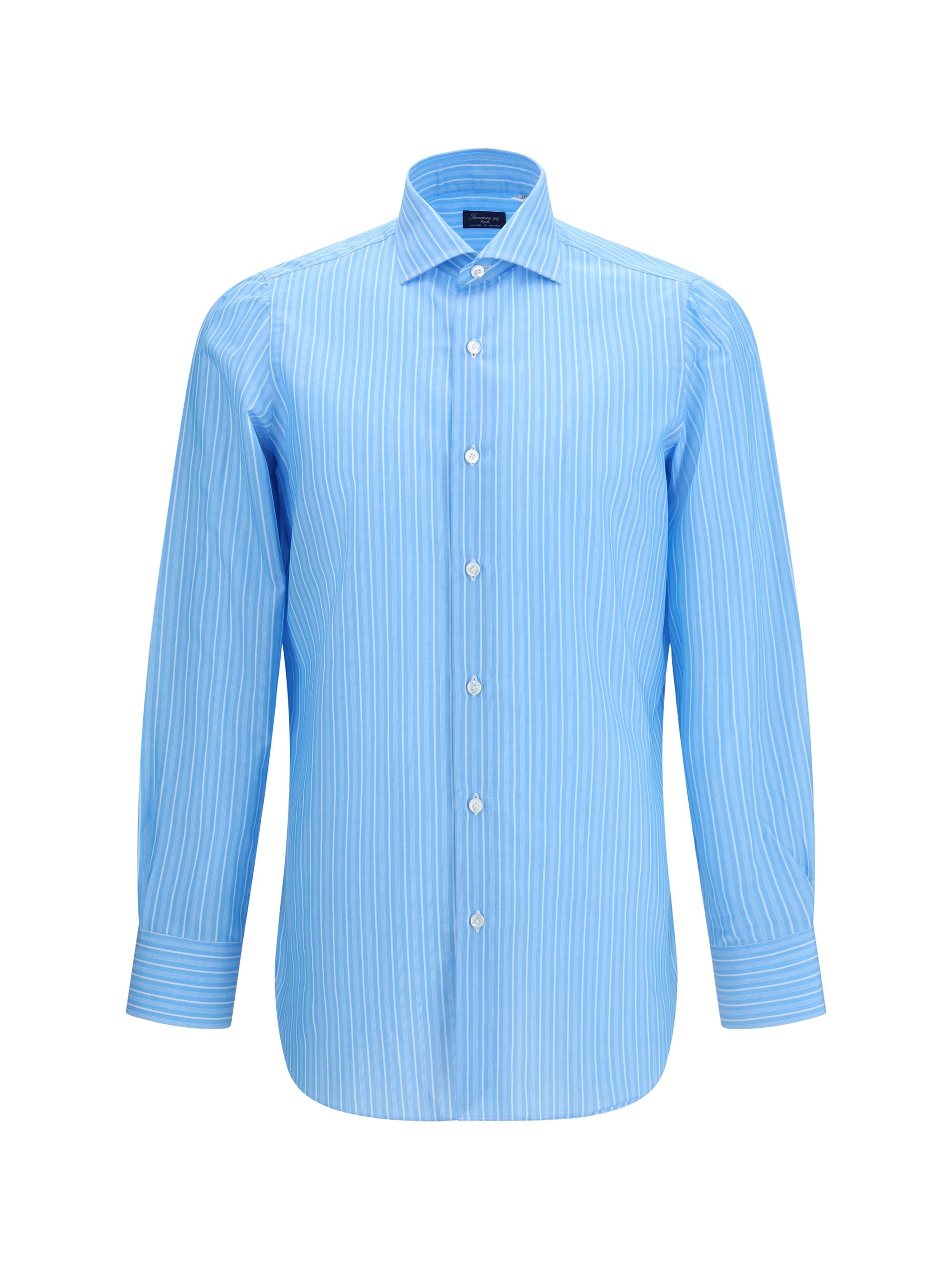 Finamore Striped Egyptian Cotton Shirt — Blue