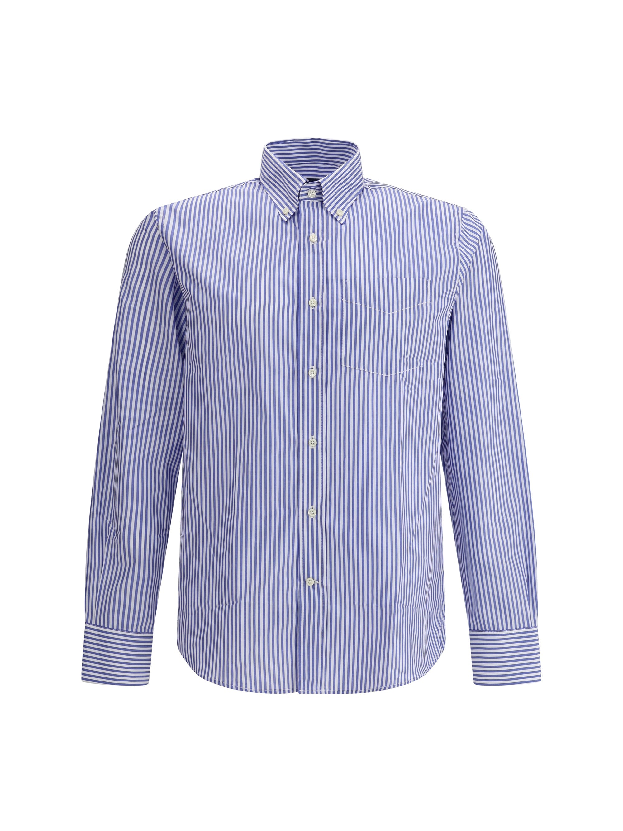 Deperlu Striped Cotton Shirt — Blue