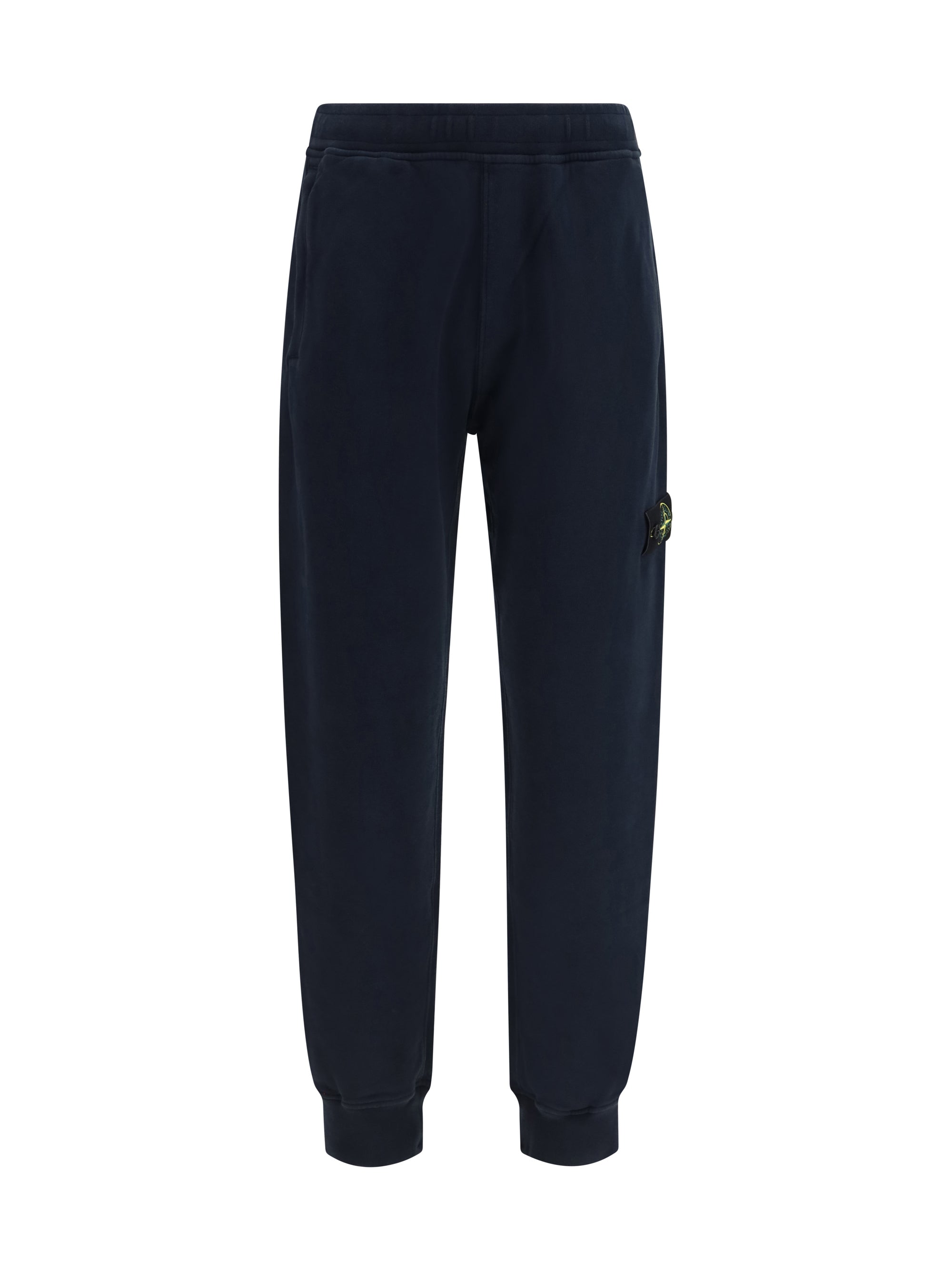 Stone Island Logo-Patch Cotton Joggers — Navy