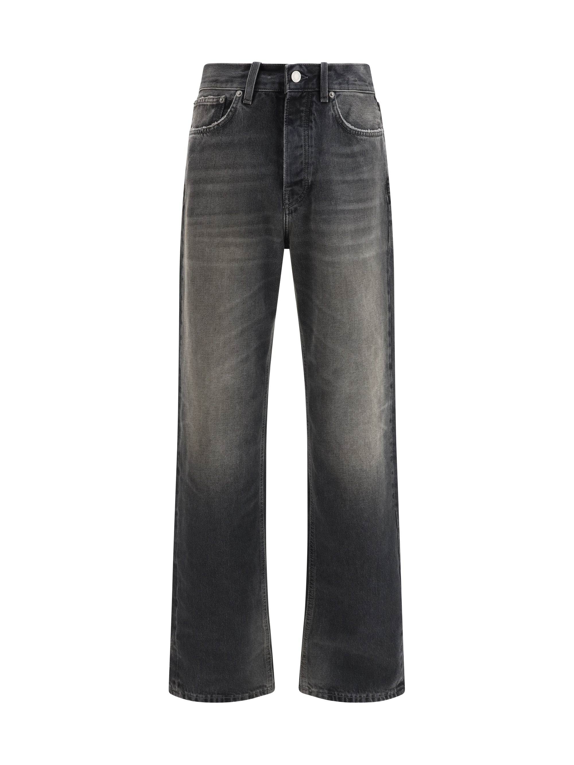 Haikure Loose-Fit Cotton Jeans — Black