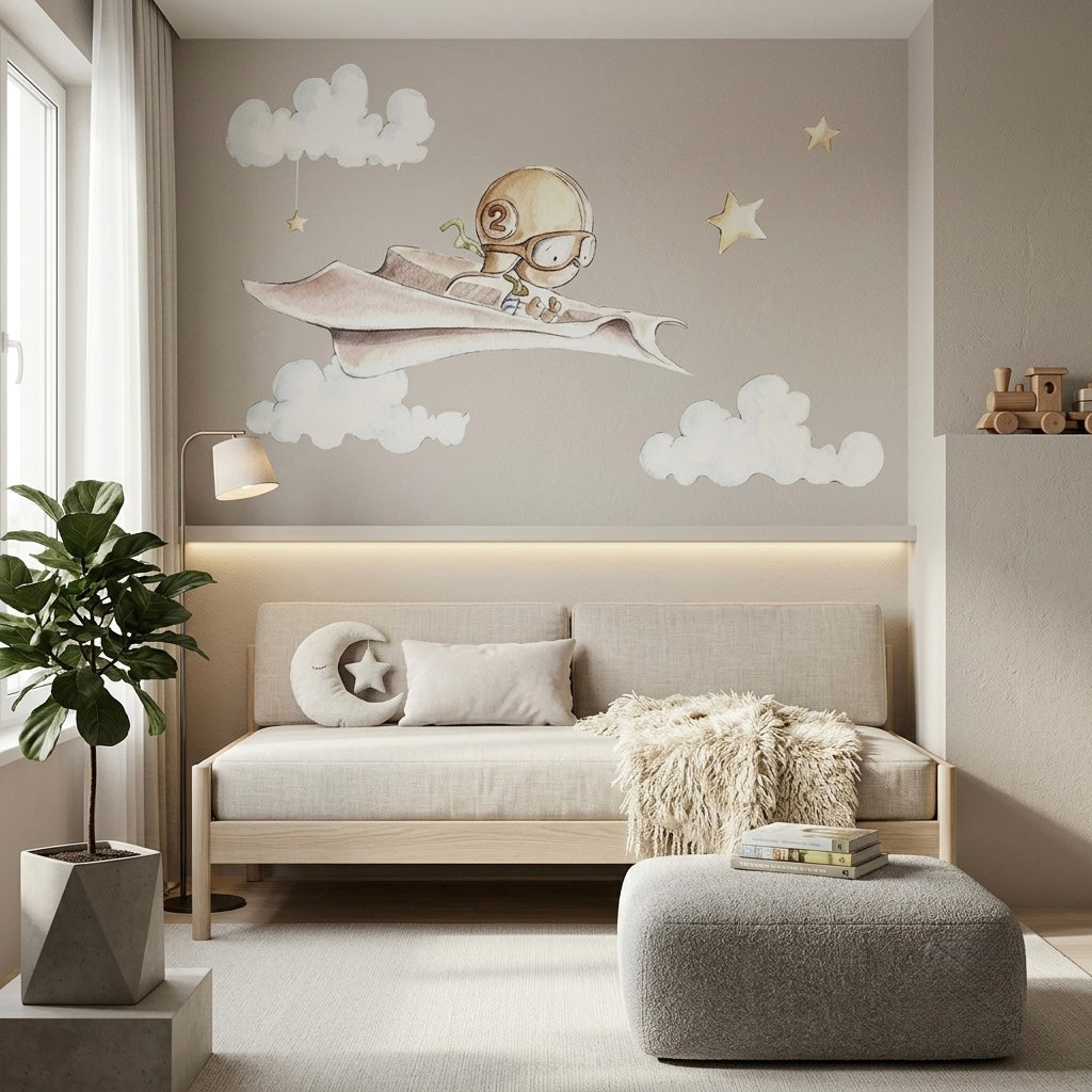 Vinilo Decorativo Infantil AVION DE PAPEL