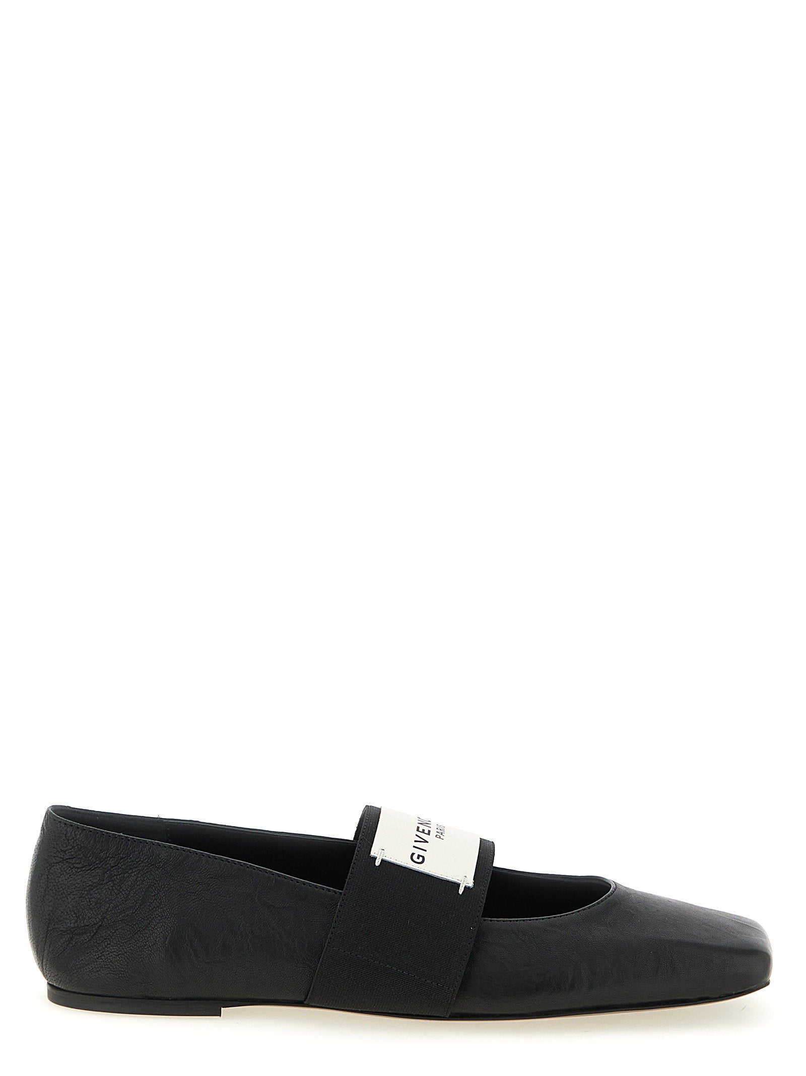 Givenchy Square-Toe Lambskin Ballet Flat — Black
