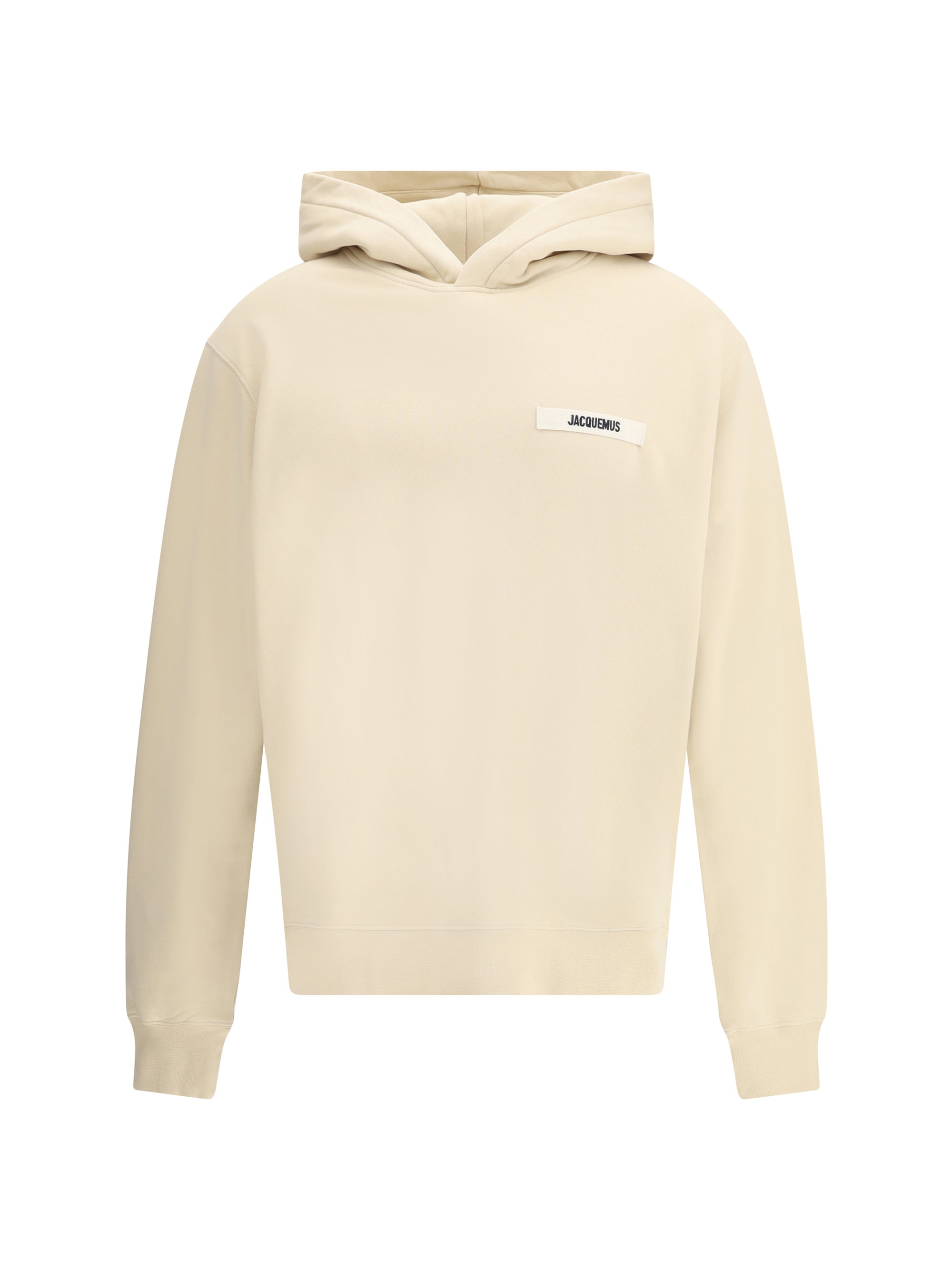 Jacquemus Logo-Patch Cotton Hoodie — Beige