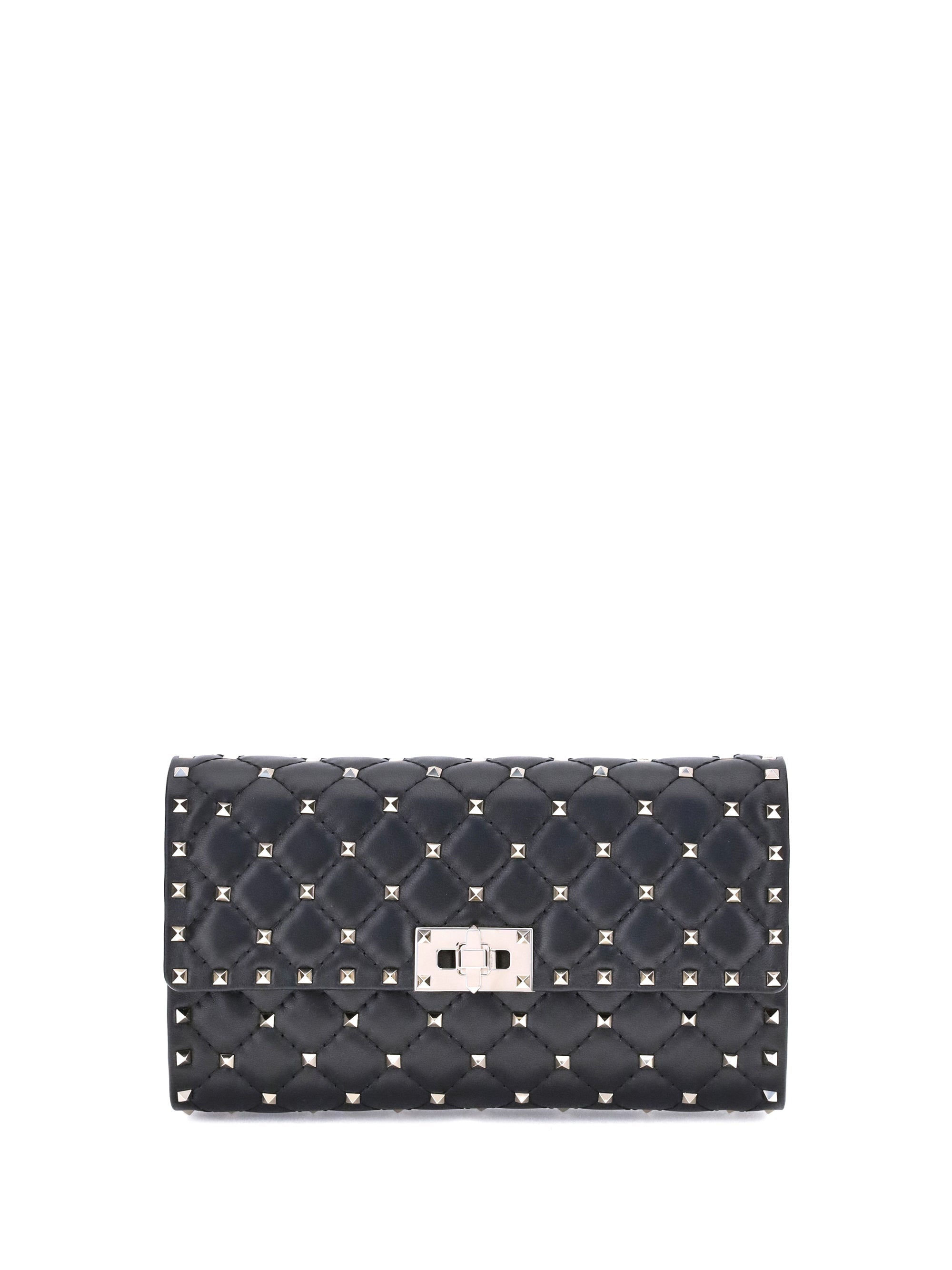 Valentino Garavani Rockstud Spike Shoulder Bag — Black