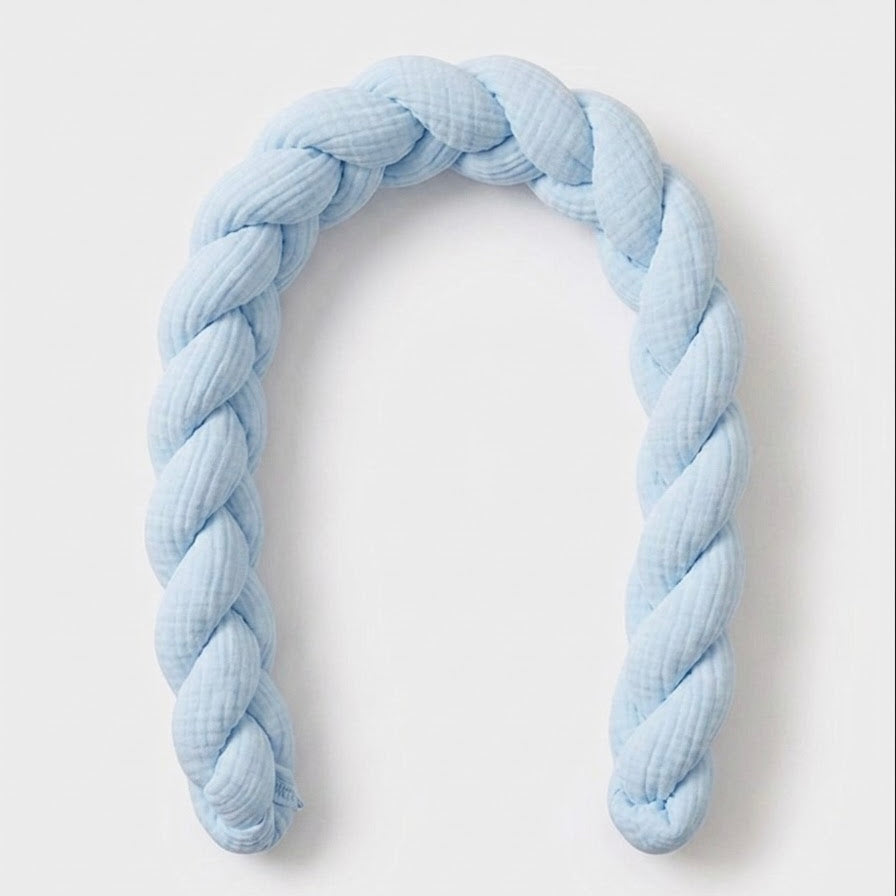 TRENZA PROTECTORA CAPAZO de COCHECITO | Muselina Celeste