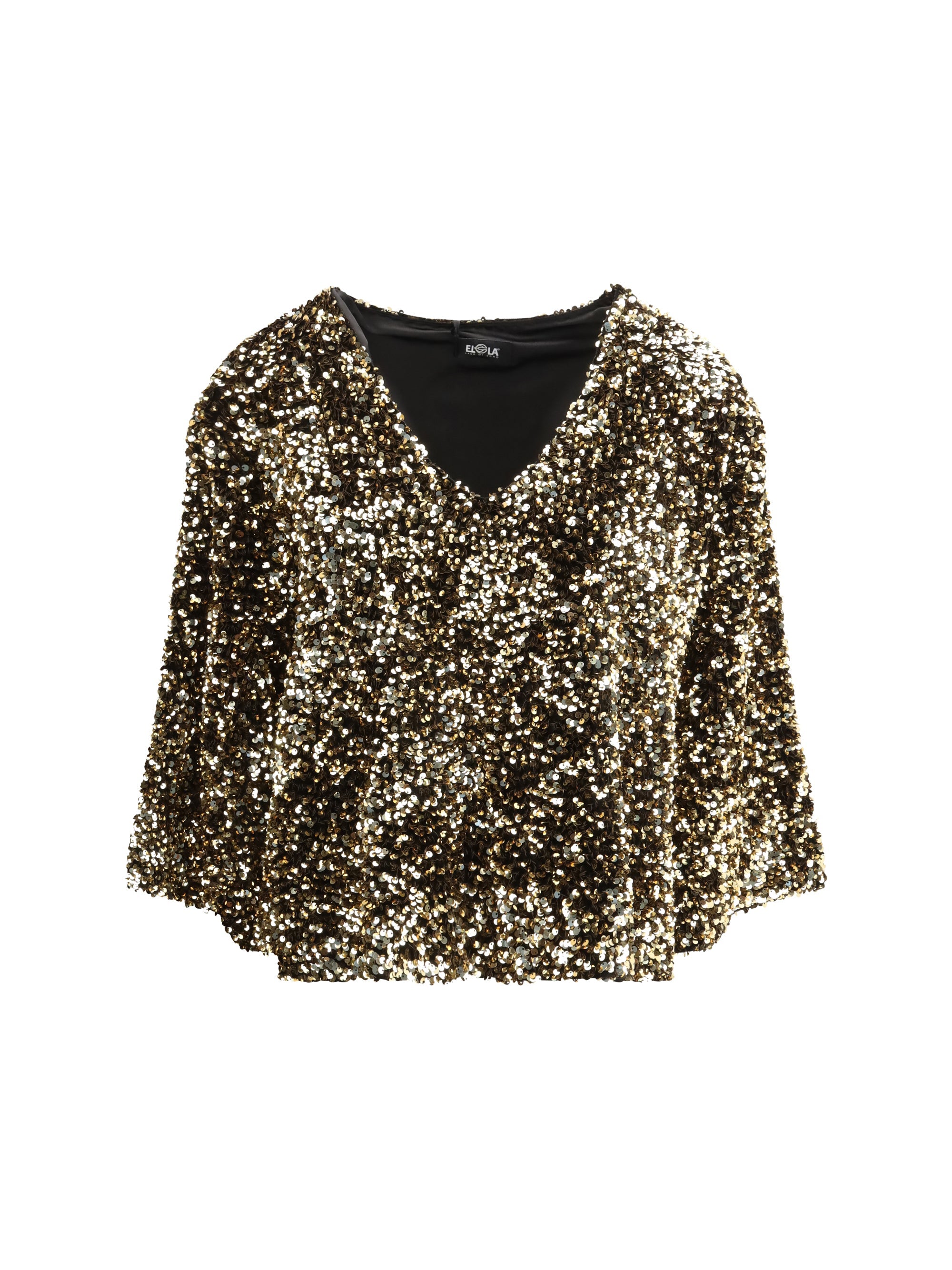 Ella Sequin-Embellished Blouse — Gold