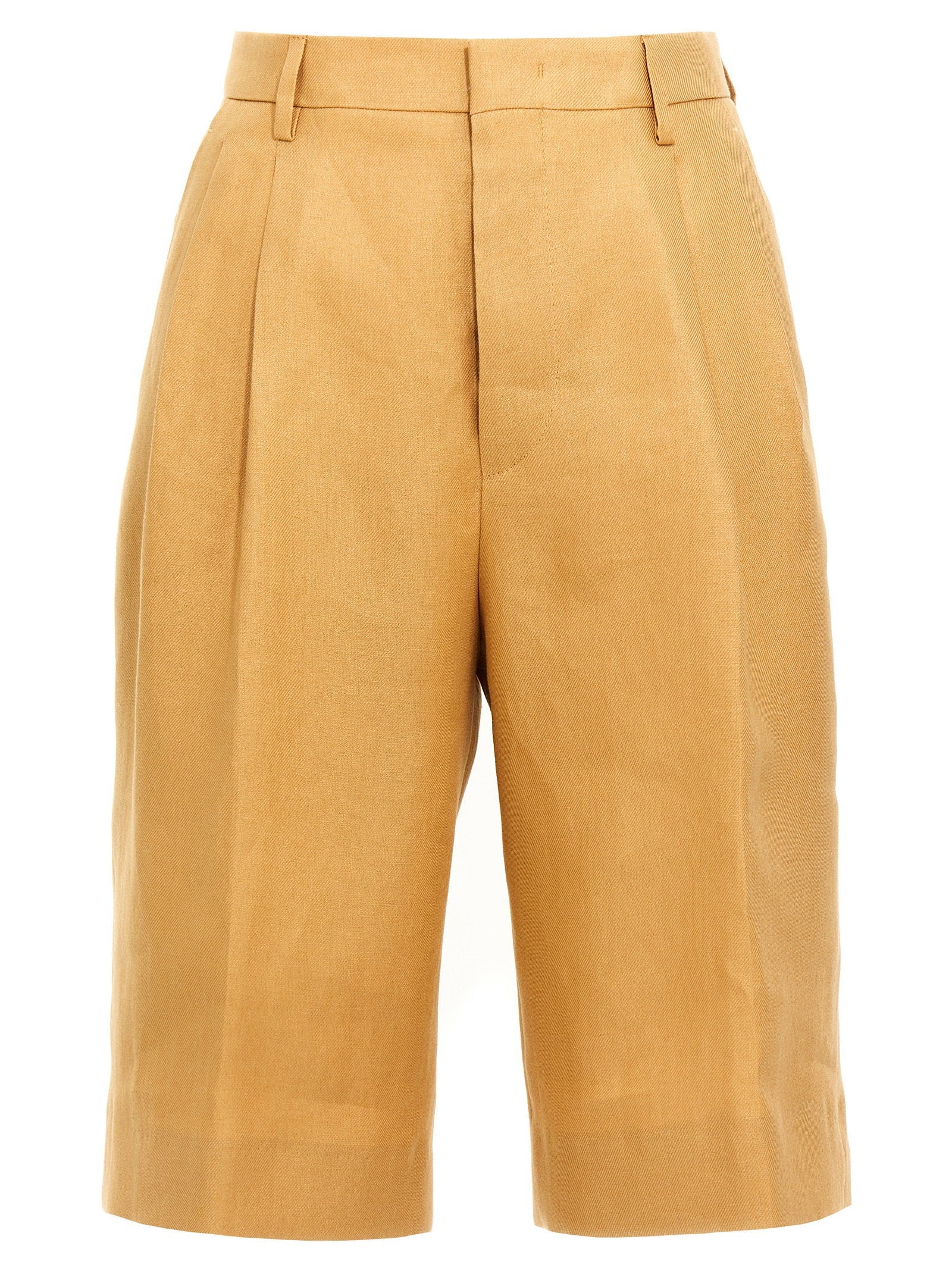 Tagliatore Linen Bermuda Shorts — Gold
