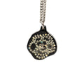 Brass Camellia Resin Strass Pendant Necklace