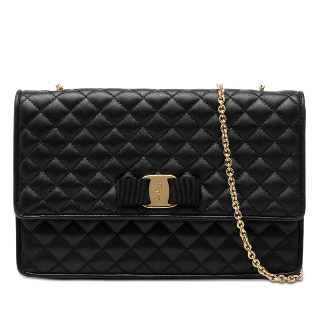 Medium Quilted Leather Vara Ginny Chain Crossbody