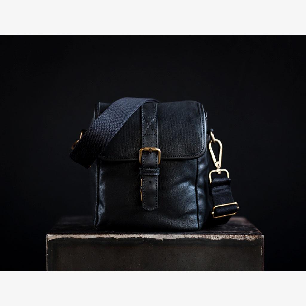 Berlin Black Waxed Canvas Camera Bag
