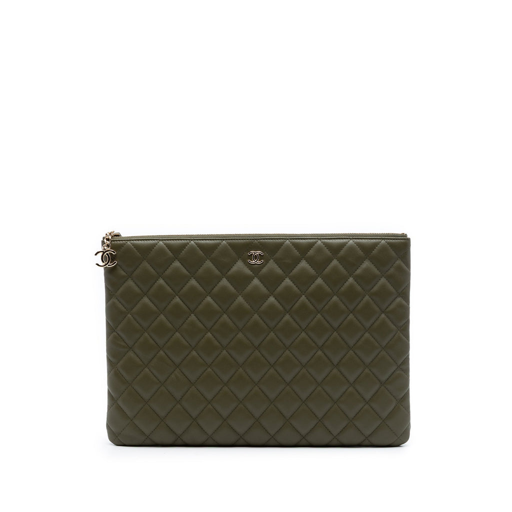 Large Quilted Lambskin Cuba La Habana O Case Clutch