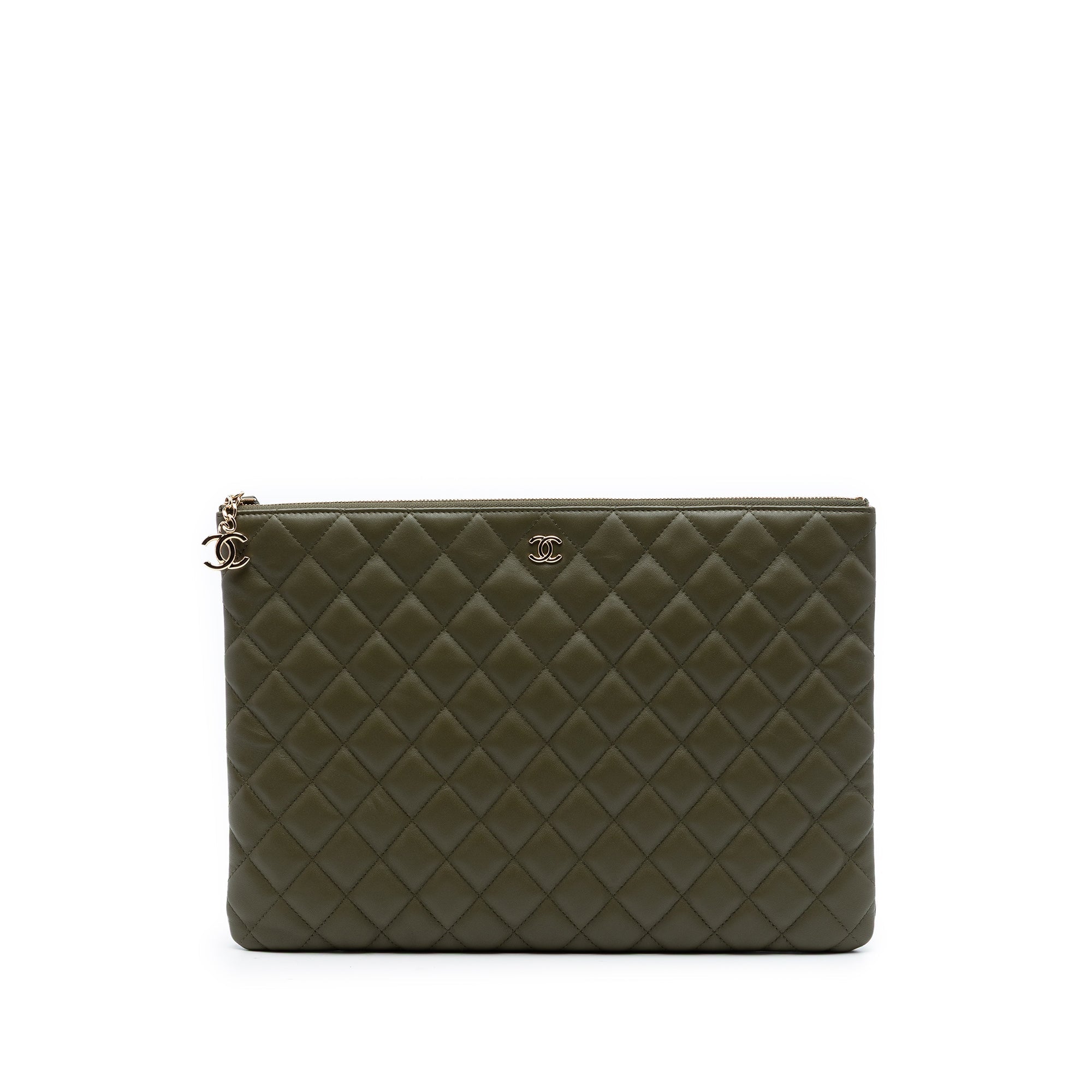 Large Quilted Lambskin Cuba La Habana O Case Clutch