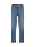 Brunello Cucinelli Straight-Leg Cotton Denim Jeans — Blue