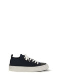 Brunello Cucinelli Cotton Knit and Suede Sneaker — Navy