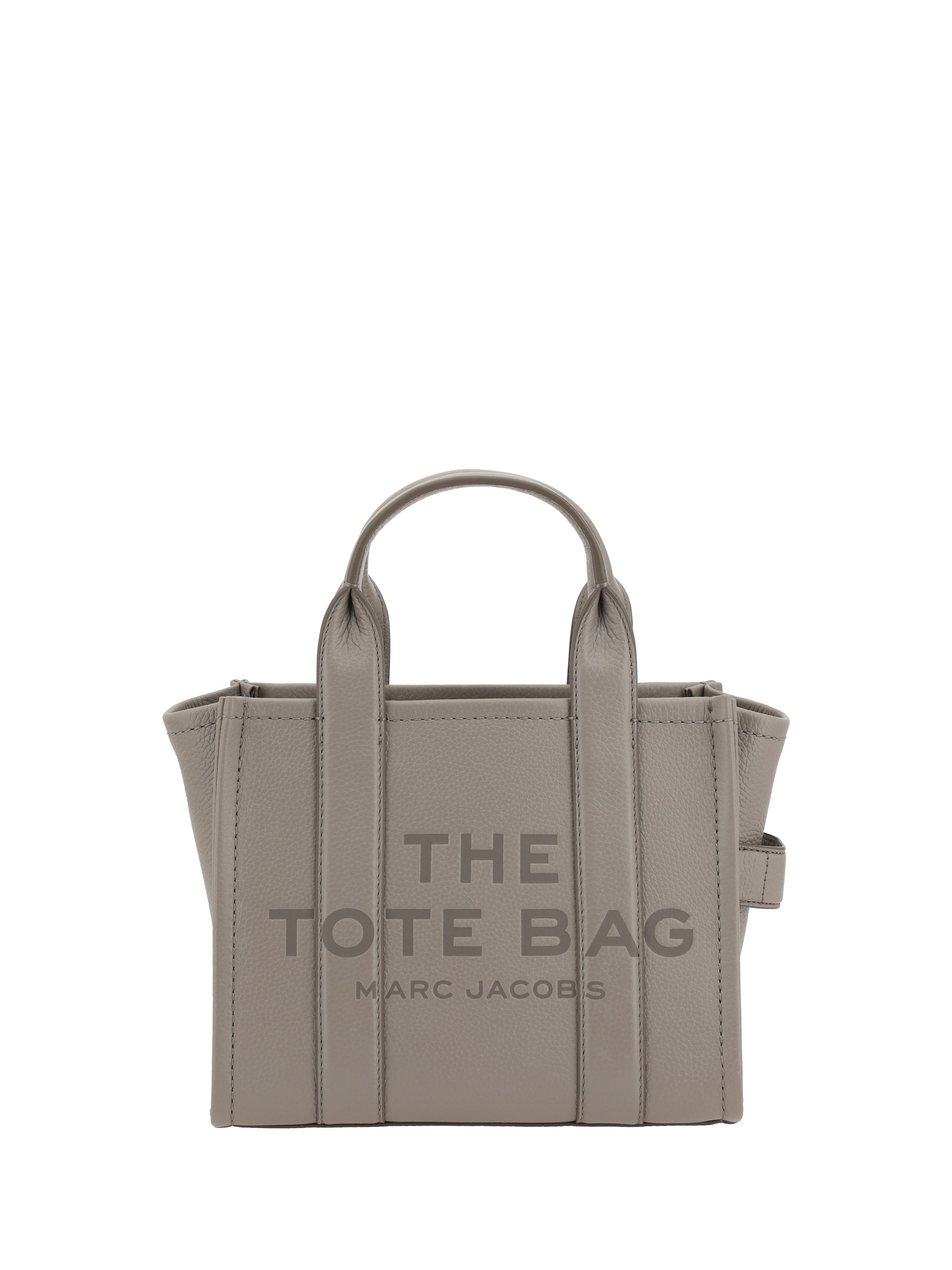 Marc Jacobs Logo-Printed Leather Tote Bag — Gray