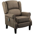 Heated Vibrating Massage Wingback Push Back Recliner Chair with Footrest, Brown