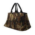 Large Canvas Canapa Camouflage Stampata Tote