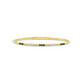 Trio Emerald and Diamond Flex Bangle
