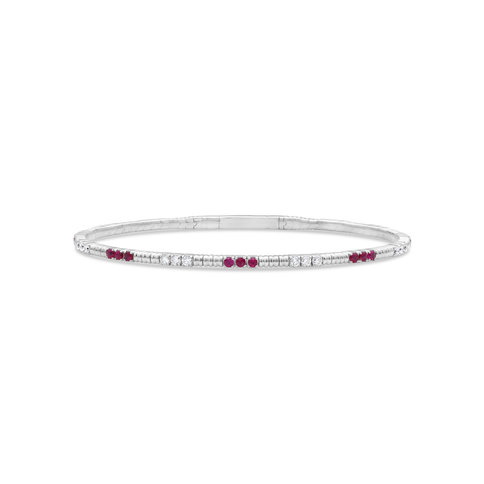 Trio Ruby and Diamond Flex Bangle