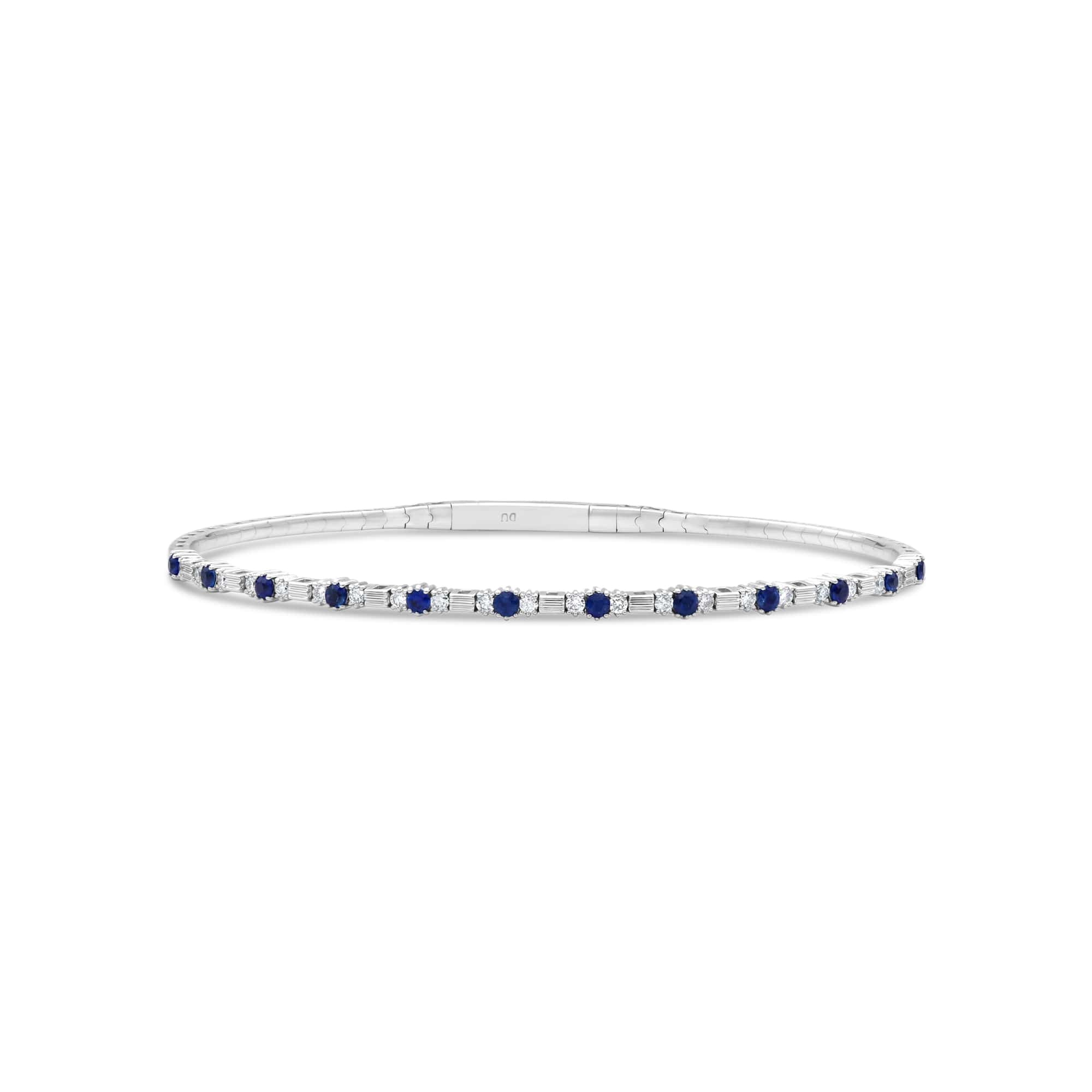 Multi Shape Sapphire and Diamond Flex Bangle