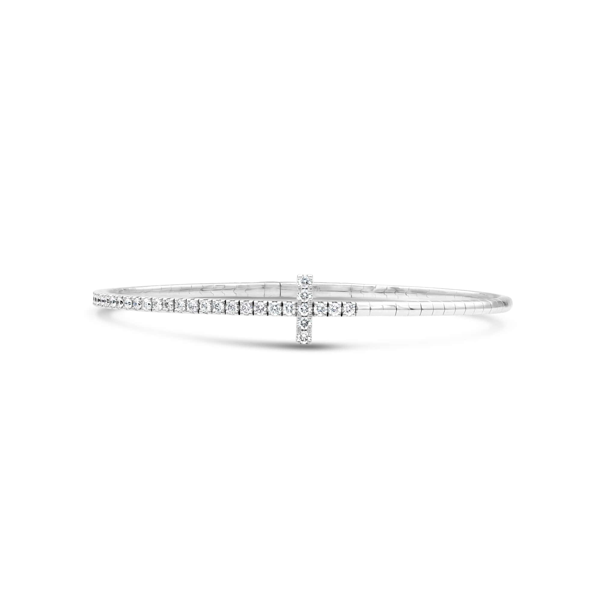 Sideways Cross Diamond Flex Bangle