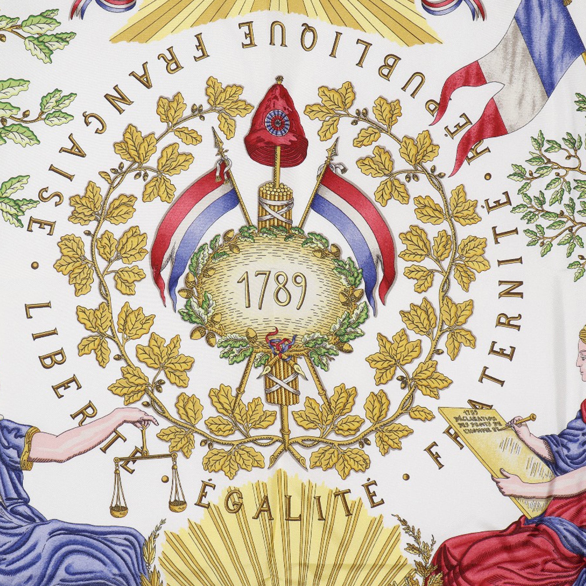 Republique Francaise Liberte Egalite Fraternite 1789 Silk Scarf