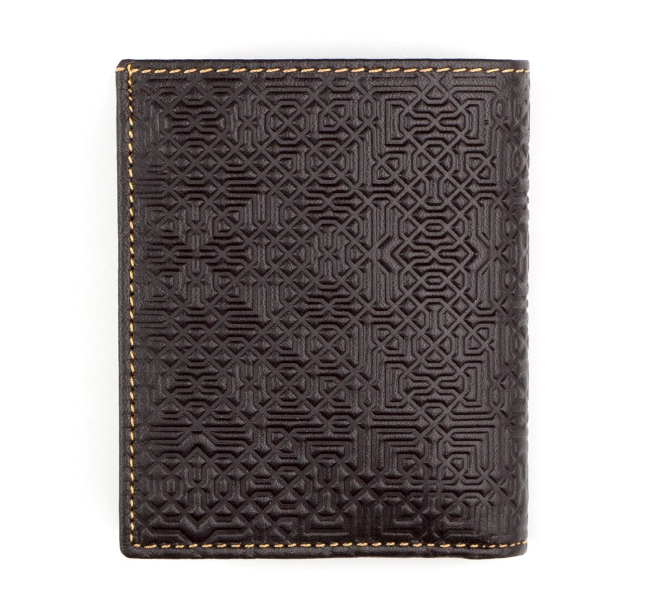 Slim Dark Brown Leather Wallet Embossed