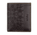 Slim Dark Brown Leather Wallet Embossed