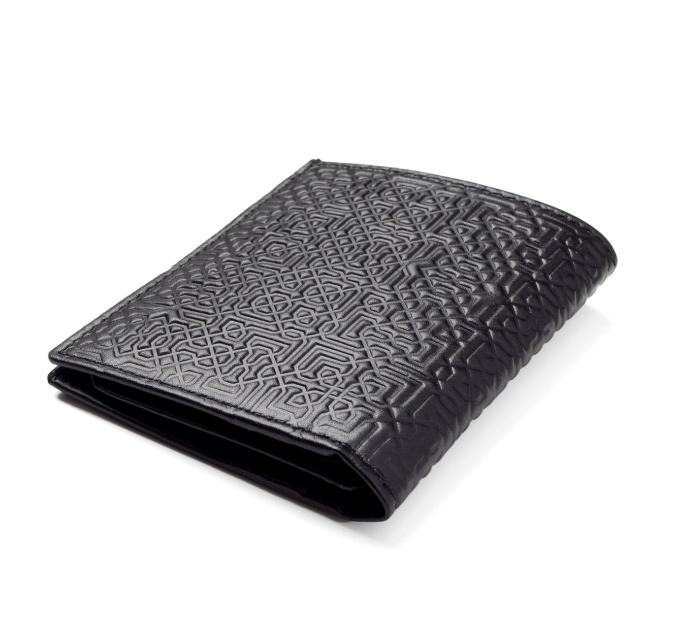 Slim Leather Wallet - Black & Embossed