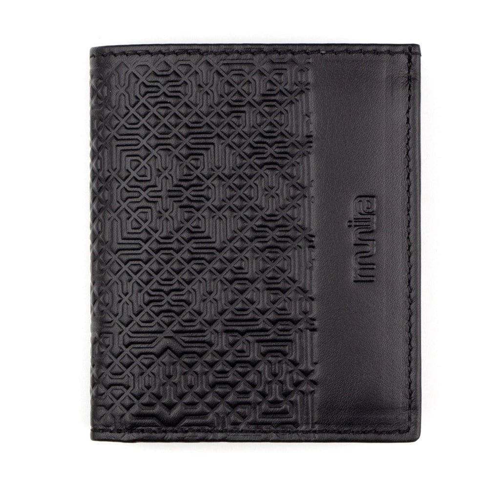 Slim Leather Wallet - Black & Embossed