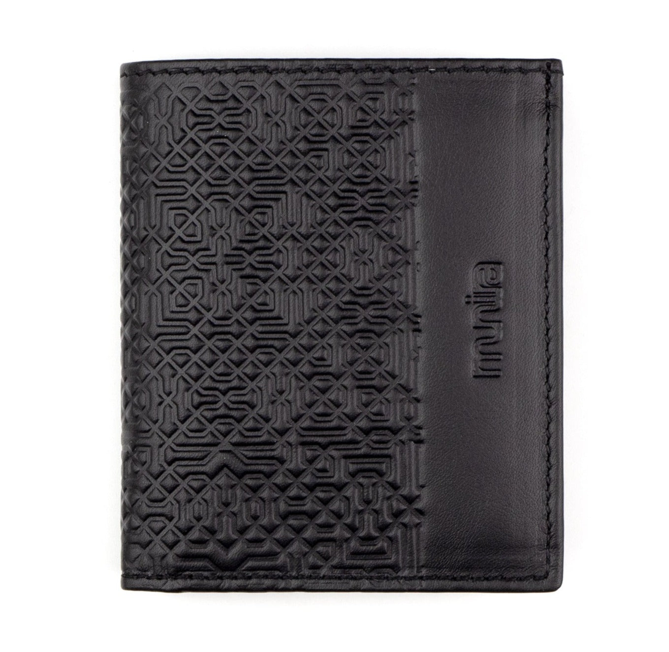 Slim Leather Wallet - Black & Embossed