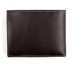 Dark Brown Bifold Leather Wallet with Coin Pocket