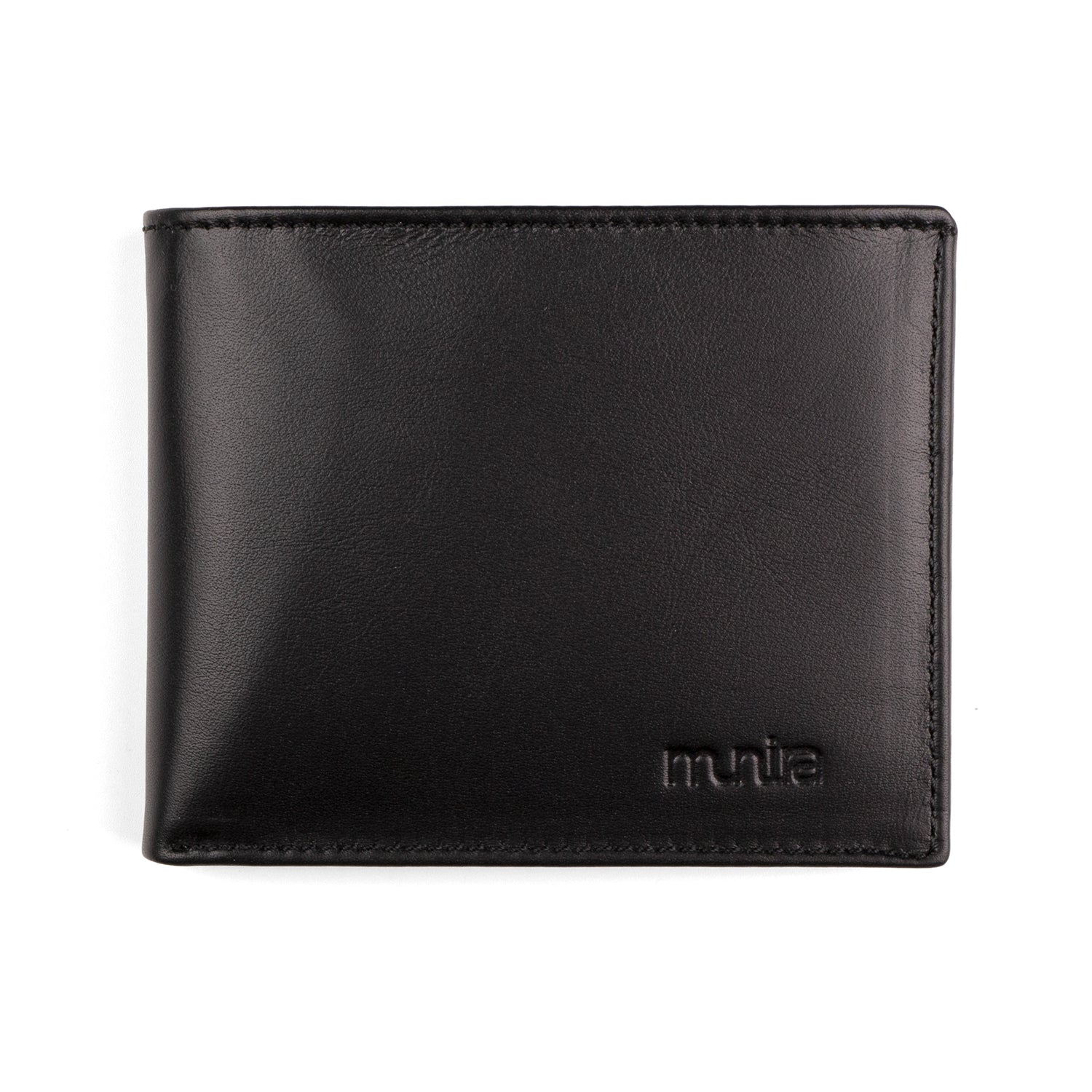 Black Bifold Leather Wallet for Men's