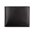 Black Bifold Leather Wallet with Coin Pocket