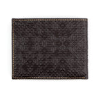 Brown Bifold Embossed Leather Wallet with Coin Pocket Garnata
