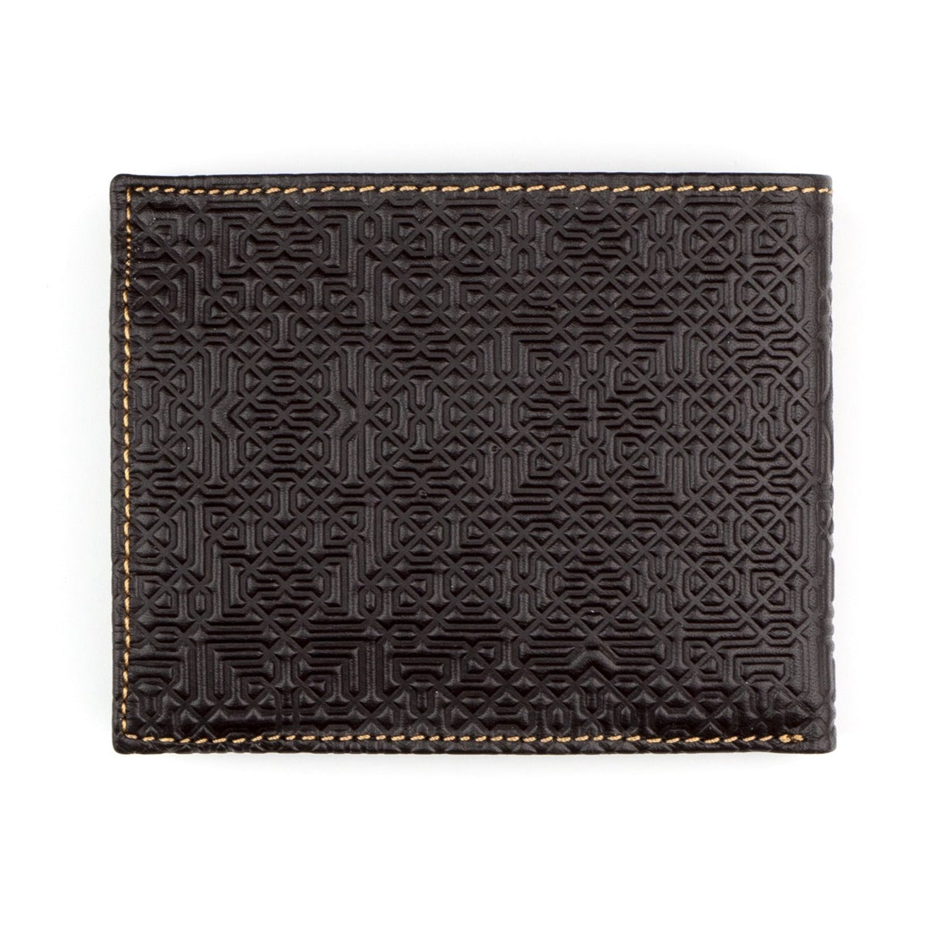 Brown Bifold Embossed Leather Wallet with Coin Pocket Garnata