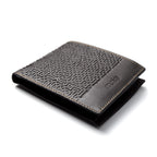 Brown Bifold Embossed Leather Wallet with Coin Pocket Garnata