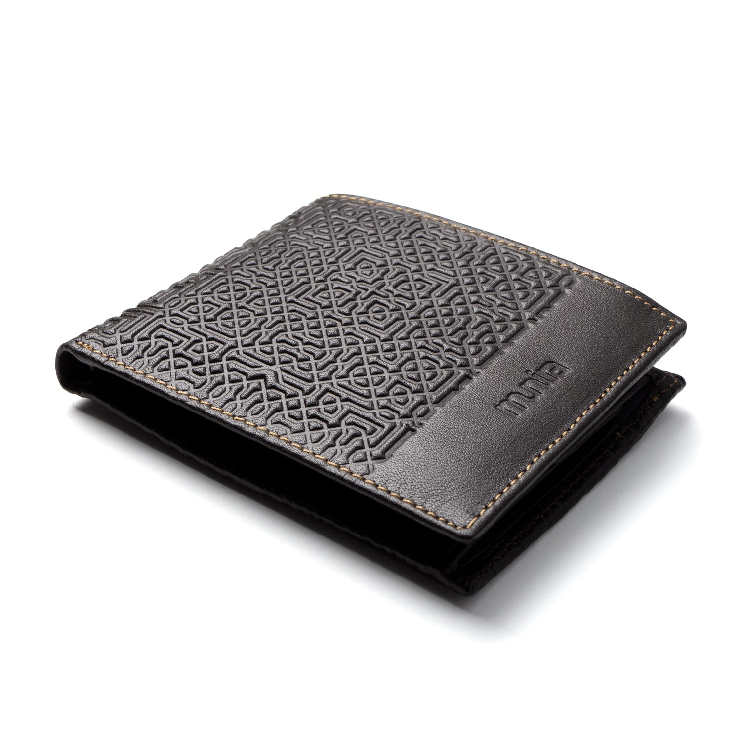 Brown Embossed Leather Wallet Garnata