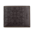 Brown Bifold Embossed Leather Wallet with Coin Pocket Garnata