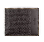 Brown Bifold Embossed Leather Wallet with Coin Pocket Garnata