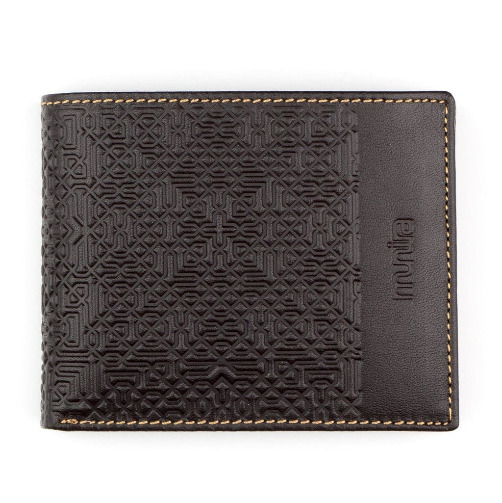 Brown Embossed Leather Wallet Garnata