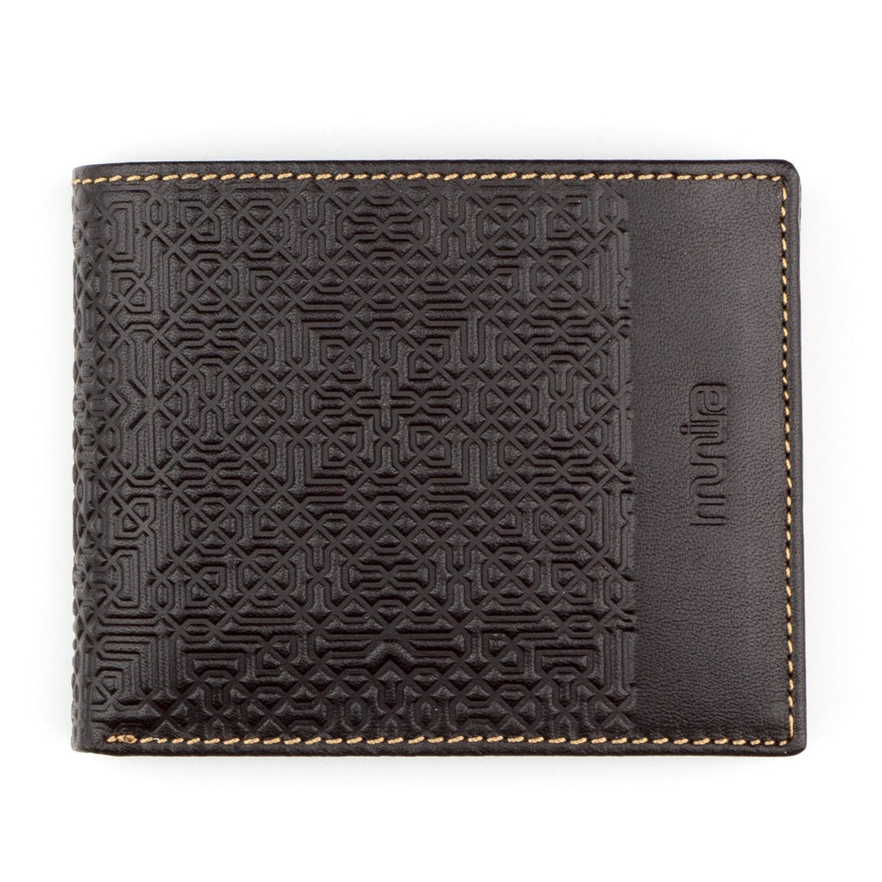 Brown Embossed Leather Wallet Garnata