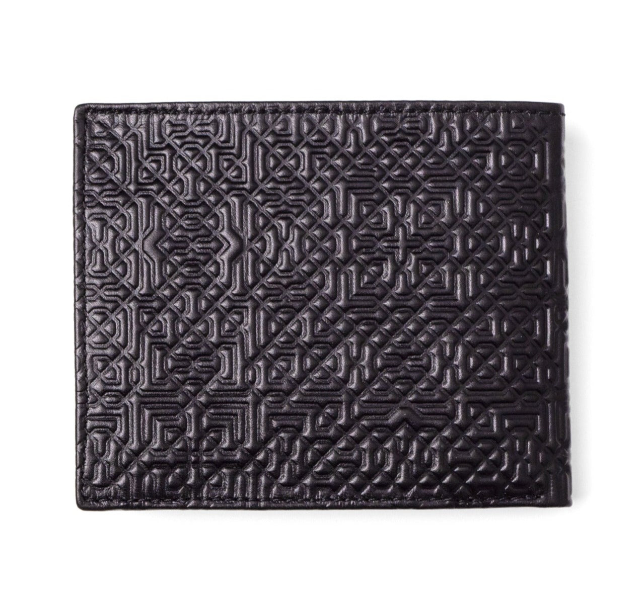 Black Bifold Leather Wallet with Coin Pocket Garnata