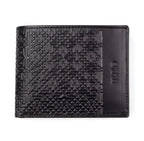 Black Bifold Leather Wallet with Coin Pocket Garnata