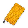 Flower of Life Embossed Large Leather Wallet Yellow